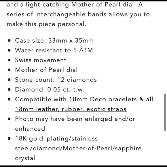 NWT Michele Deco Day Two-Tone Diamond Dial Watch - Picture 9 of 9